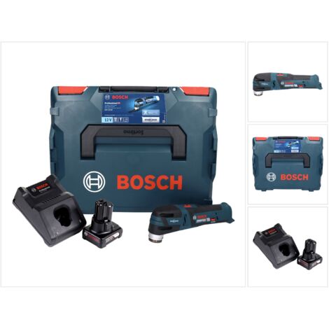 Bosch GOP 12V-28 Professional Découpeur-ponceur sans fil Brushless avec Starlock + boîtier L-Boxx + 1x Batterie GBA 12 V 6,0 Ah + Chargeur GAL 1230 CV