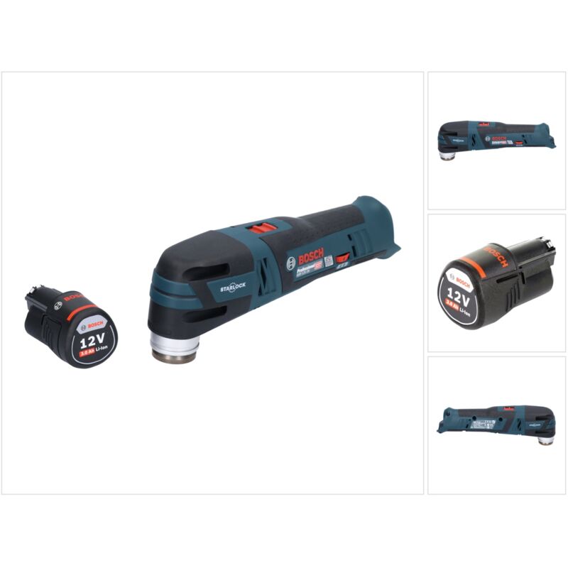 Bosch Professional - Bosch gop 12V-28 Professional Découpeur-ponceur sans fil Starlock Brushless + 1x Batterie 3,0 Ah - sans chargeur