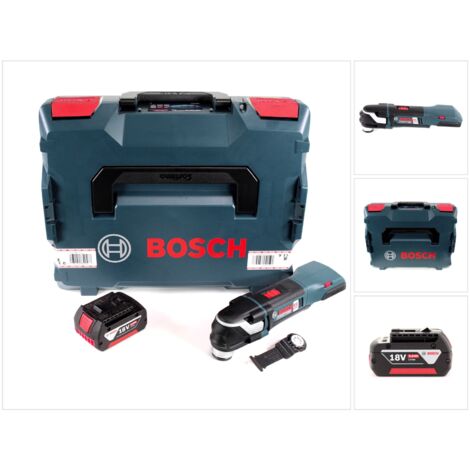 Bosch GOP 18 V-28 Professional Brushless Outil multifonctions découpeur-ponceur sans fil avec StarlockPlus + boîtier L-Boxx + 1x Batterie GBA 5,0 Ah - sans Chargeur