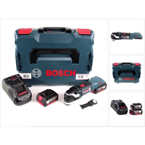 Bosch GOP 18 V-28 Professional Brushless Outil multifonctions découpeur-ponceur sans fil avec StarlockPlus + boîtier L-Boxx + 2x Batteries GBA 5,0 Ah + Chargeur GAL 1880 CV