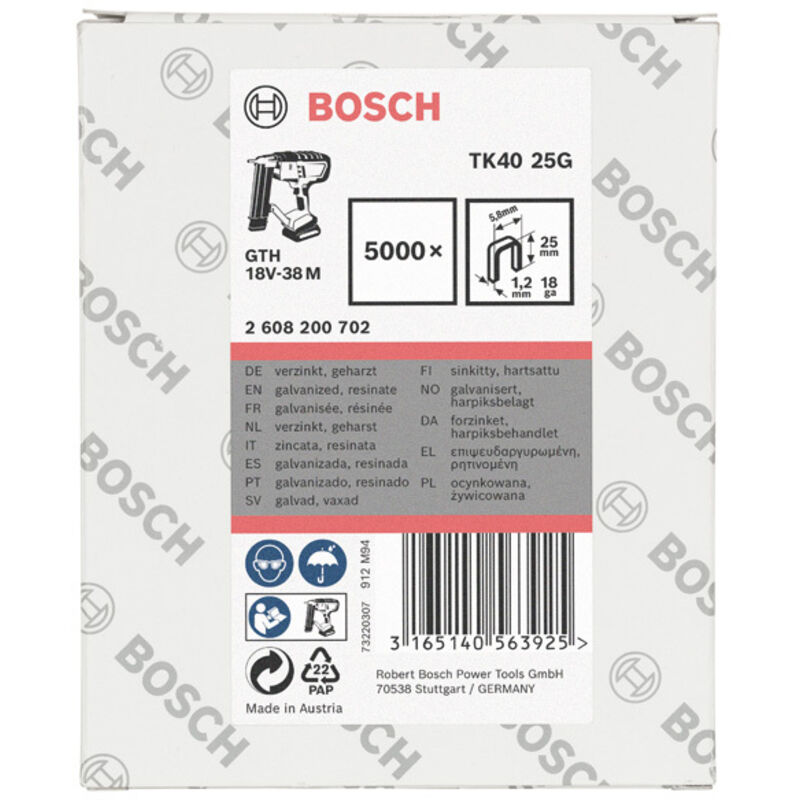 Morsetto tk40 25g 1,2 mm, 25 mm, zincato