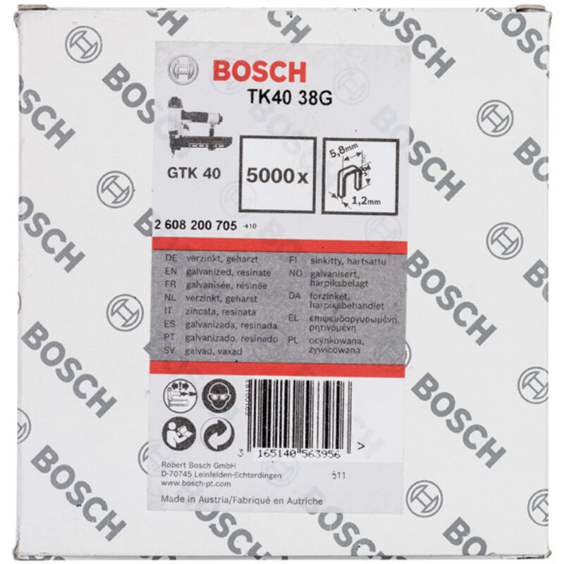 Fascetta per schiena stretta TK40 38G, 5,8 mm, 1,2 mm, 38 mm, zincata, confezione da 5000 pezzi