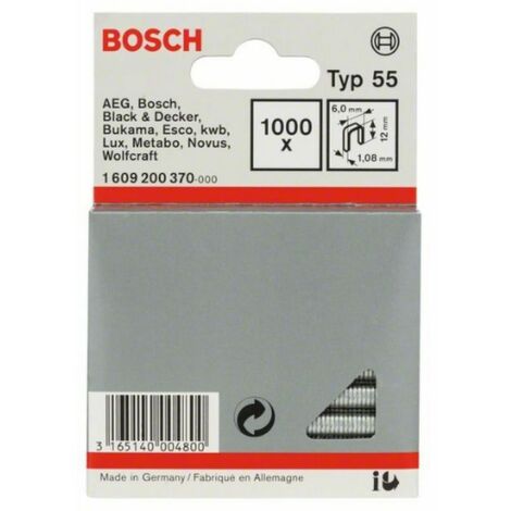 BOSCH GRAPA DE LOMO ESTRECHO TIPO 55 6 X 1,08 X 12 MM