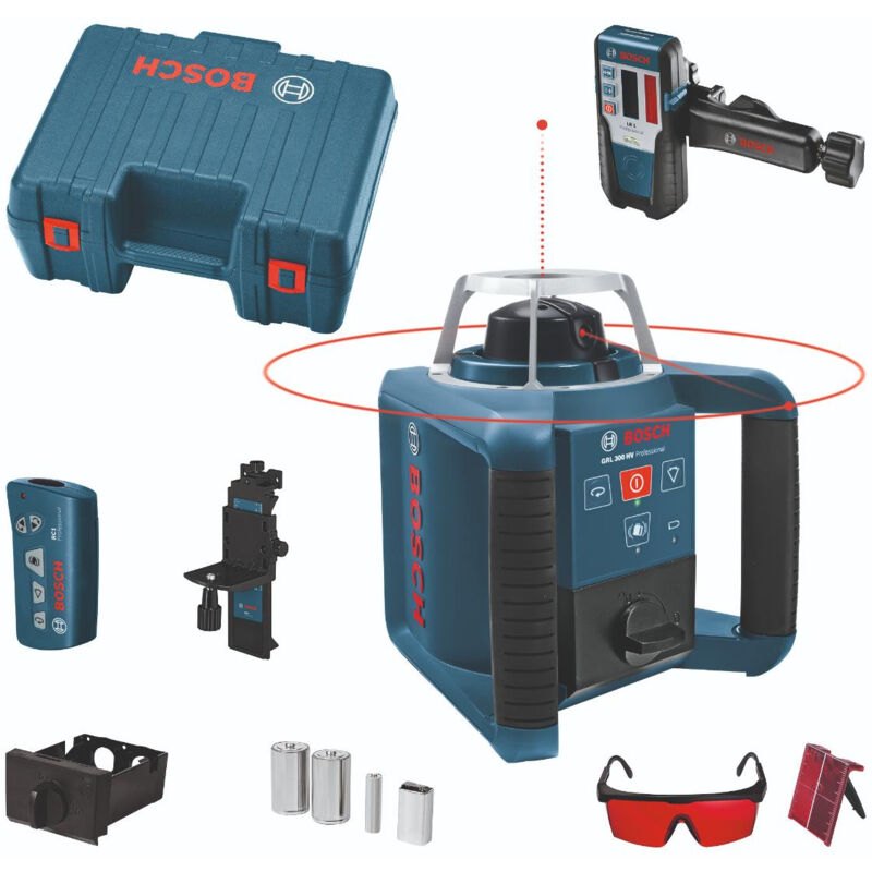 Bosch – Laser rotatif 360° – Auto nivellement 8% – Affichage intuitif – Précision pour chantiers humides GRL 300 HV