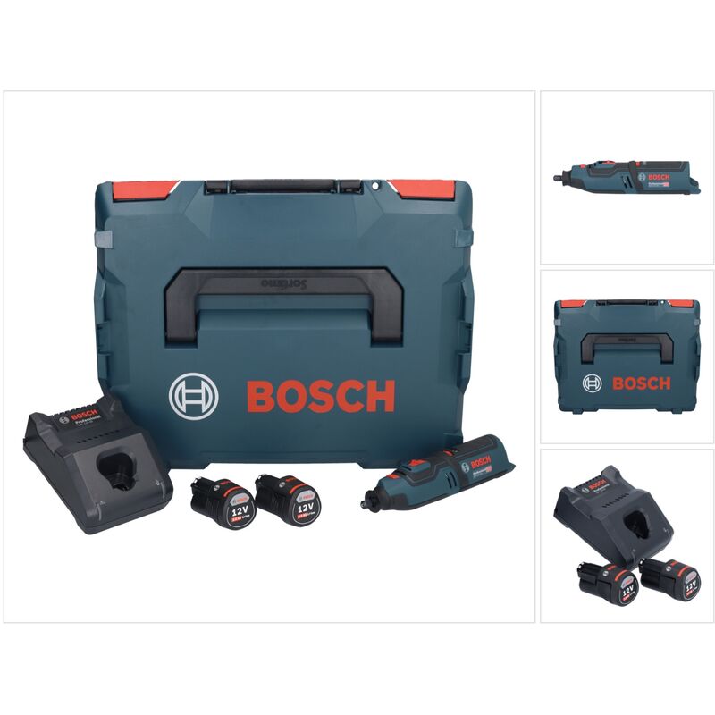 Gro 12V-35 Professional Outil rotatif sans fil avec boîtier L-Boxx + 2x Batteries gba 3,0 Ah + Chargeur gal 1230 cv - Bosch