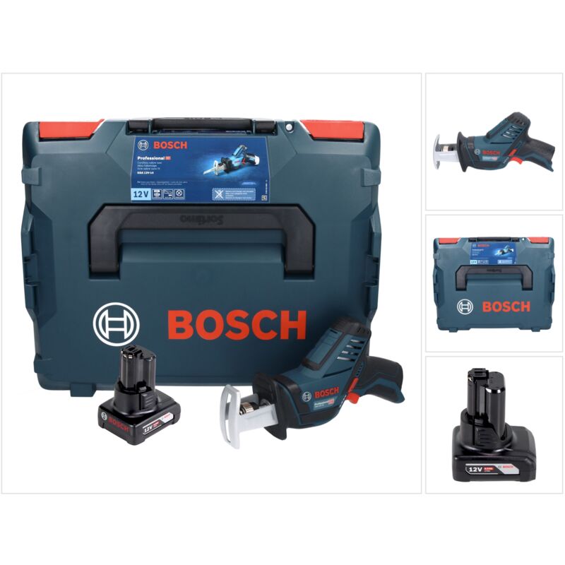 Gsa 12V-14 Li-Ion Professional Scie sabre sans fil avec boîtier L-Boxx + 1x Batterie gba 12 v 6,0 Ah - sans Chargeur - Bosch