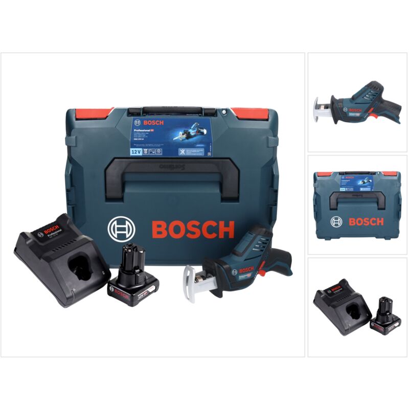 Gsa 12V-14 Li-Ion Professional Scie sabre sans fil Boîtier L-Boxx + 1x Batterie gba 12 v 6,0 Ah + Chargeur gal 1230 - Bosch