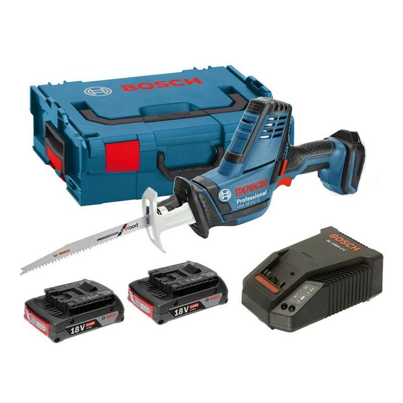 Bosch - gsa 18 v-li c Compact Reciprocating Sabre Saw + 2 x 2.0ah, Charger + Case