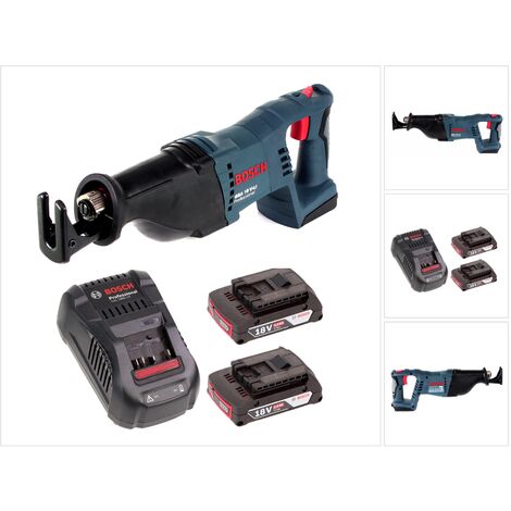 Bosch GSA 18 V-Li Scie sabre sans fil 18V + 2 x Batteries 2,0Ah + Chargeur