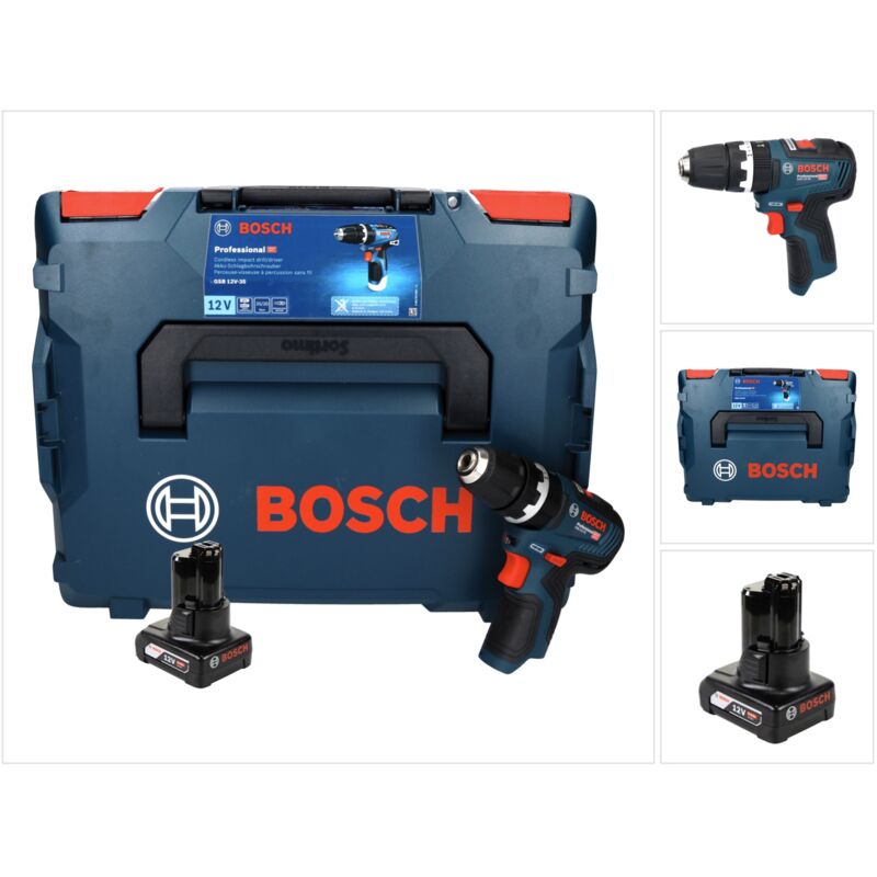 Bosch GSB 12V-35 Professional Perceuse-visseuse à percussion sans fil 12 V 35 Nm Brushless + 1x batterie 6,0 Ah + L-Boxx - sans chargeur Bosch GSB 12V-35 Professional Perceuse-visseuse à percussion sans fil 12 V 35 Nm Brushless + 1x batterie 6,0 Ah + L-Boxx - sans chargeur