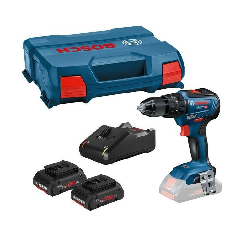 18v gsb 18V-55 Brushless Combi Hammer Drill - 2 x 4.0ah Procore Batteries - Bosch