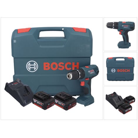 Bosch GSB 18V-21 Akku Schlagbohrschrauber 18 V 55 Nm + 2x Akku 5,0 Ah + Ladegerät + L-Case