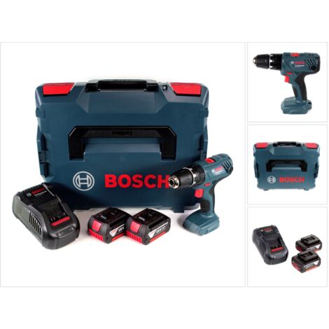 Bosch GSB 18V-21 Professional Taladro atornillador percutor a batería 18V / 55Nm en L-Boxx + 2x Batería GBA 3,0 Ah + Cargador GAL 1880 CV