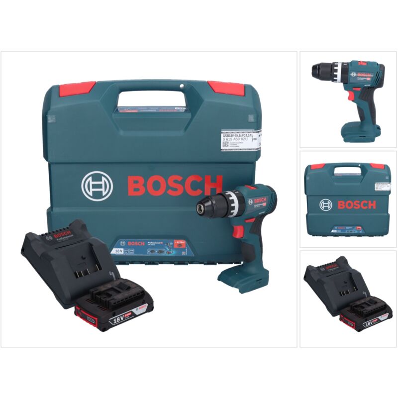 Image of Bosch - gsb 18V-45 Professional 18 v 45 Nm Brushless trapano avvitatore a percussione senza filo + 1x batteria 2,0 Ah + caricabatterie + L-Case
