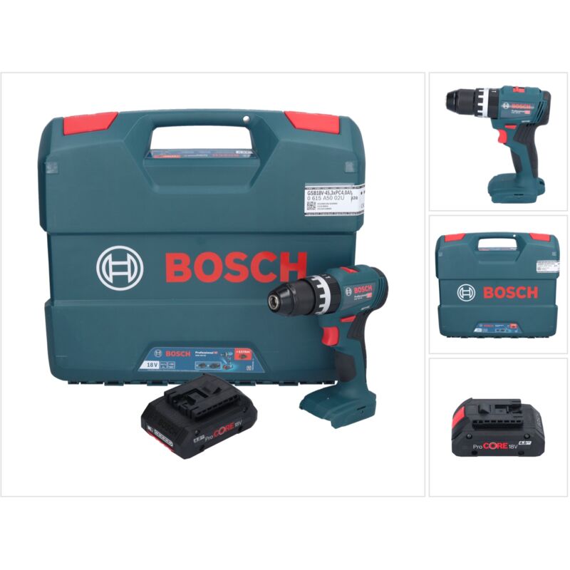 Image of Bosch GSB 18V-45 Professional 18 V 45 Nm Brushless trapano avvitatore a percussione senza filo + 1x ProCORE 4.0 Ah batteria + L-Case - senza