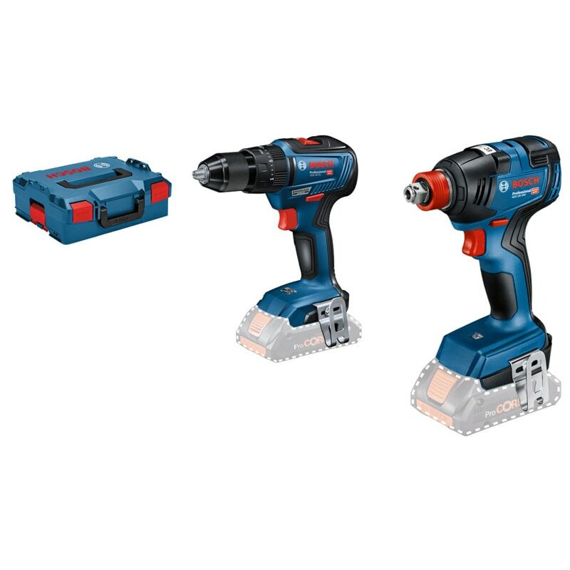 Image of Gsb 18V-55 Drill Driver + gdx 18V-200 Impact Driver Twin Pack with 3.0AH b - Bosch