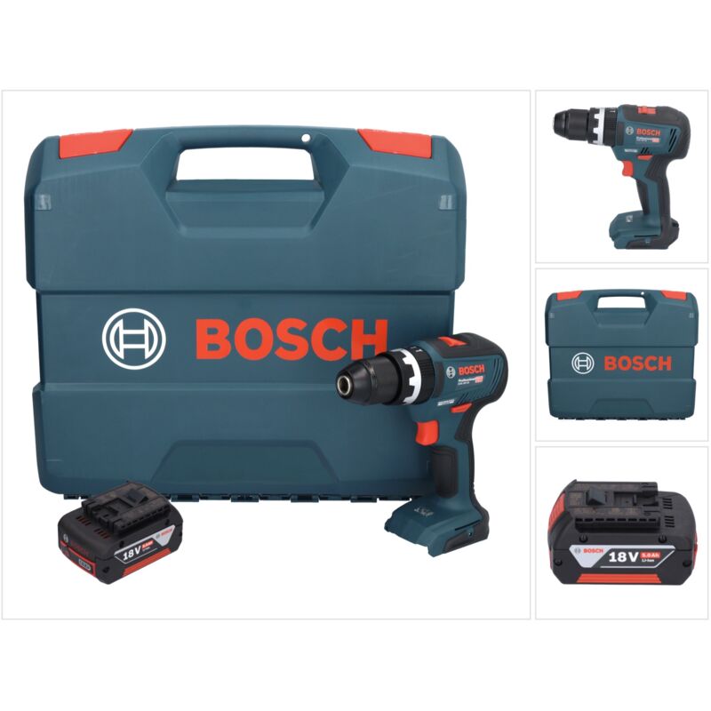 Bosch - gsb 18V-55 Professional Perceuse-visseuse à percussion sans fil 18 v 55 Nm Brushless + 1x batterie 5,0 Ah + Coffret - sans chargeur