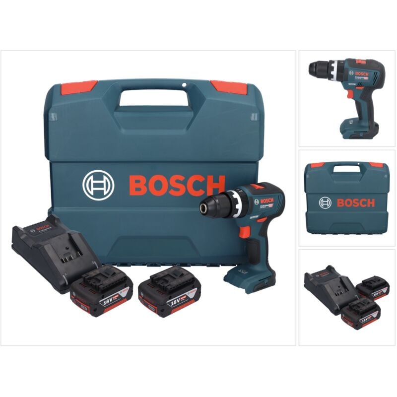 Bosch GSB 18V-55 Professional Perceuse-visseuse à percussion sans fil 18 V 55 Nm Brushless + 2x batterie 5,0 Ah + chargeur + coffret
