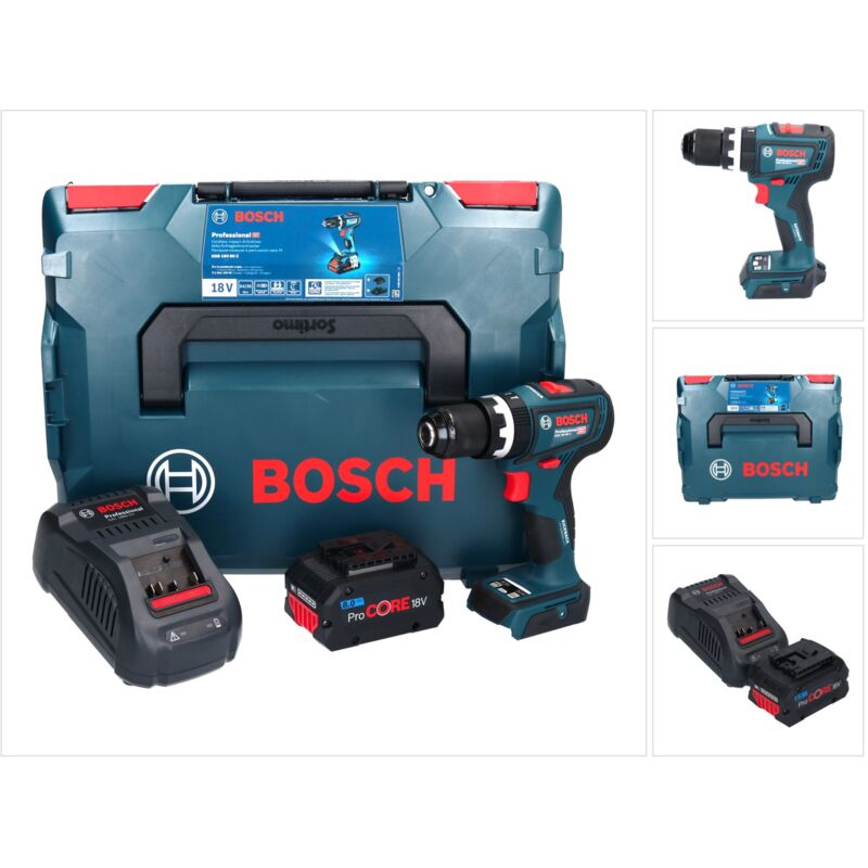 Bosch GSB 18V-90 C Perceuse-visseuse à percussion sans fil Professional 18 V 64 Nm brushless + 1x Batterie ProCORE 8,0 Ah + Chargeur + Coffret L-Boxx