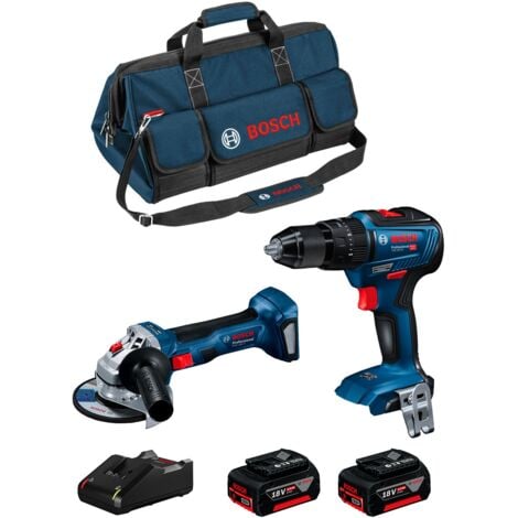 Bosch GSB18V-55+GWS 18V-7+Cargador+2 Baterias 4,0AH+Bolsa