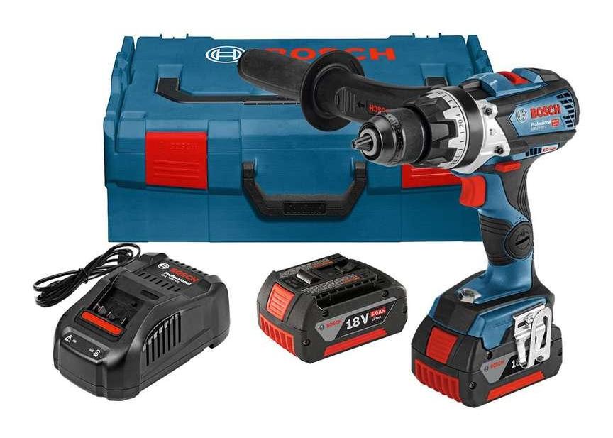 Bosch Gsb18v 85c 18v Professional Combi Drill 2 X 5 0 Ah Batteries g0370