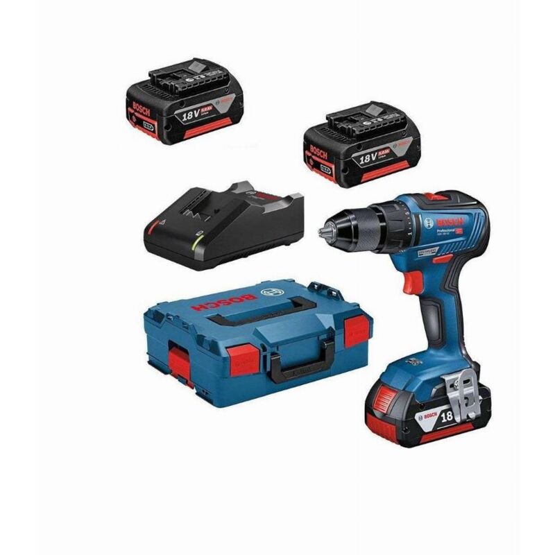 Perceuse visseuse sans fil gsr 18V 55 + bosch avec 3 batteries 18V 5.0Ah chargeur Boxx 0615990L8D
