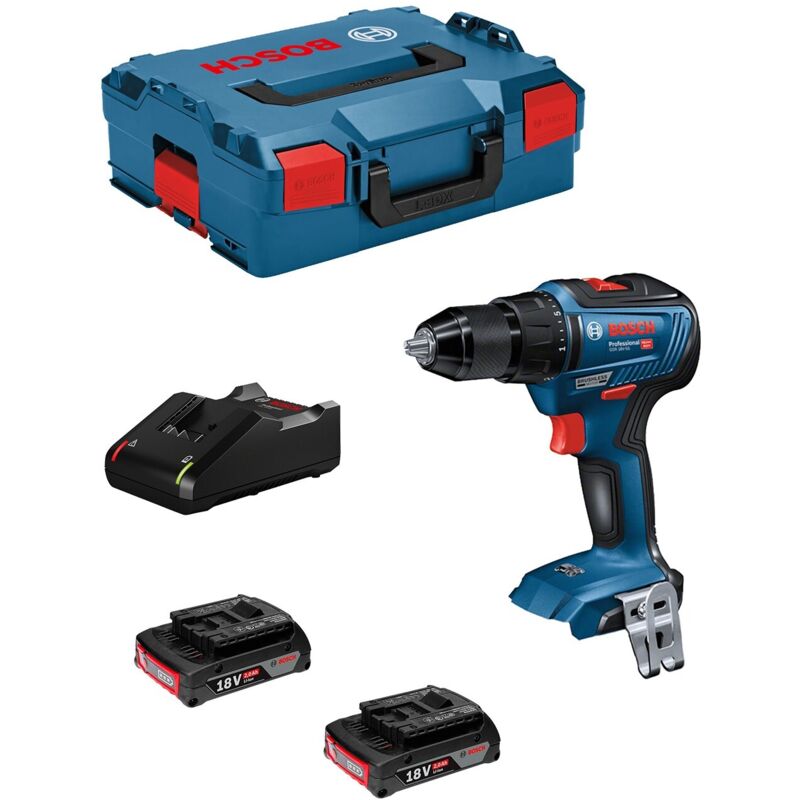 Bosch Professional 18V System perceuse visseuse sans fil GSR 18V 55 couple max. 55 Nm 1 800 trmin avec 2 batteries 4 0 Ah chargeur GAL 18V 20 set d’accessoires 82 pièces Case Pick & Click - vue 1