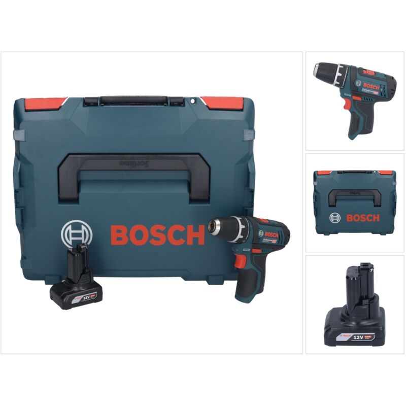Gsr 12V-15 Professional Perceuse-visseuse sans fil avec boîtier L-Boxx + 1x Batterie gba 6,0 Ah - sans Chargeur - Bosch