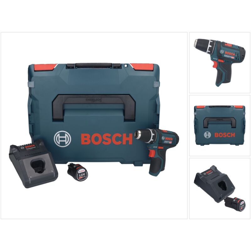 Image of Bosch - gsr 12V-15 Trapano avvitatore a batteria professionale 12 v 30 Nm + 1x batteria 2,0 Ah + caricabatterie + L-Boxx