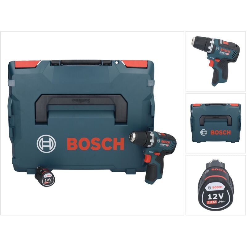 Bosch Professional - Bosch gsr 12V-35 Professional Perceuse-visseuse sans fil 12 v 35 Nm Brushless + 1x batterie 2,0 Ah + L-Boxx - sans chargeur