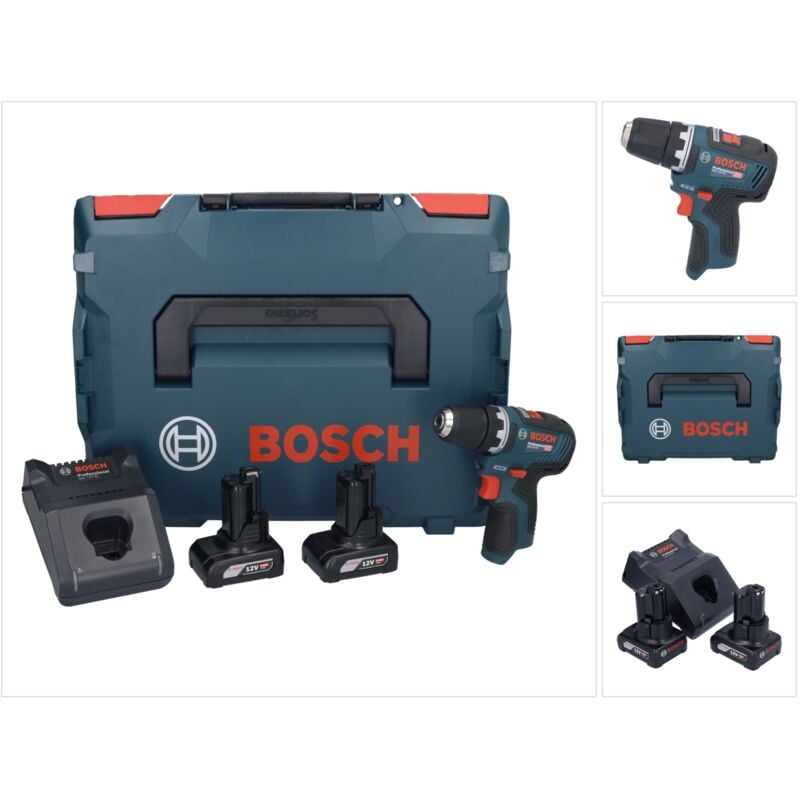 Bosch gsr 12V-35 Professional Perceuse-visseuse sans fil 12 v 35 Nm Brushless + 2x batterie 6,0 Ah + chargeur + L-Boxx