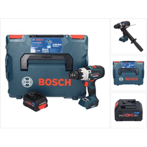 Bosch GSR 18V-150 C Professional Perceuse-visseuse sans fil 150 Nm Biturbo Brushless 18V + 1x Batterie ProCORE 8,0Ah + Coffret L-Boxx - sans chargeur