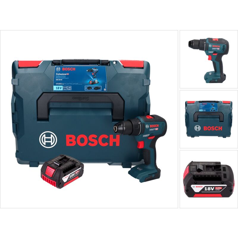 Bosch - gsr 18V-55 Perceuse-visseuse sans fil 18 v 55 Nm Brushless + 1x batterie 4,0 Ah + L-Boxx - sans chargeur