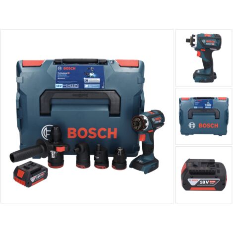Bosch GSR 18V-60 FC Professional Akku Bohrschrauber 18 V 60 Nm Brushless + 1x Akku 5,0 Ah + Aufsätze + L-Boxx - ohne Ladegerät
