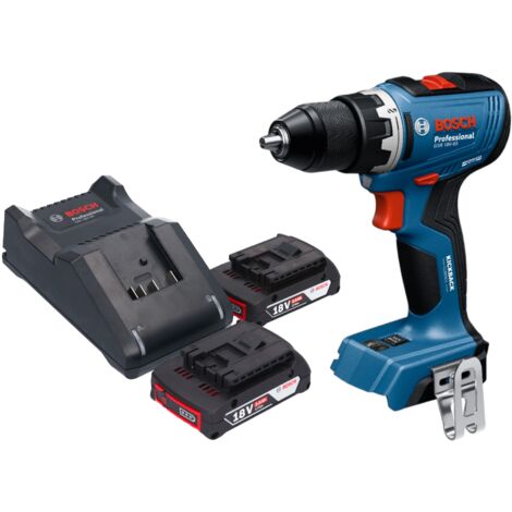 Bosch GSR 18V-65 Professional Akku Bohrschrauber 18 V 63 Nm Brushless + 2x Akku 2,0 Ah + Ladegerät