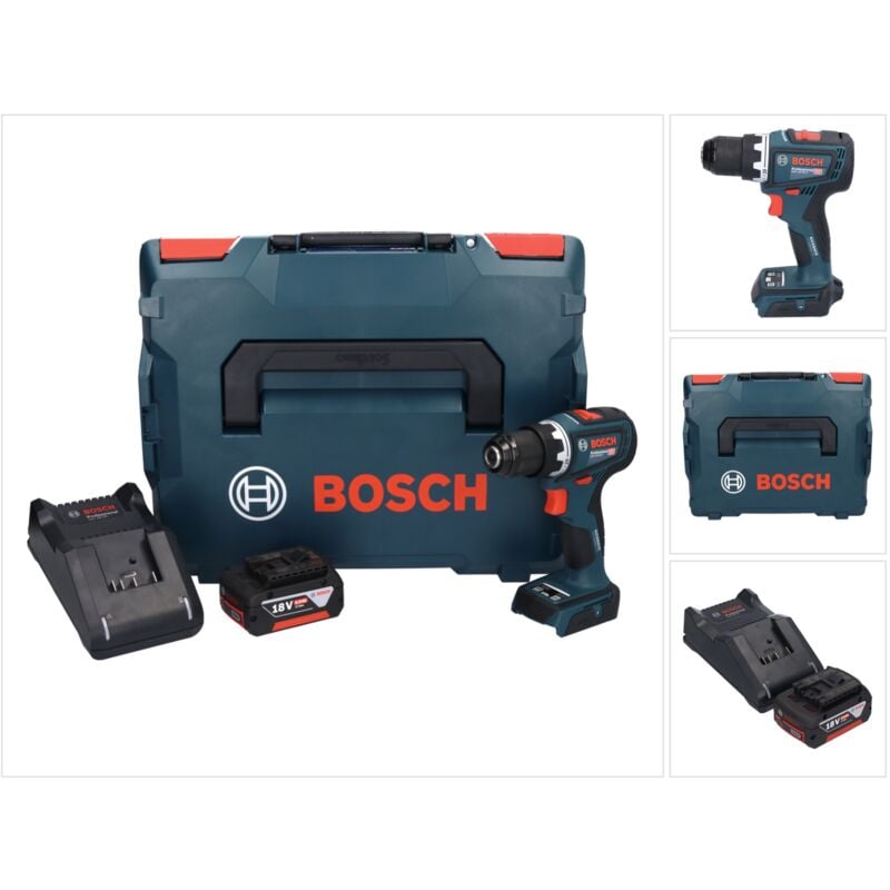 Bosch GSR 18V-90 C Professional Perceuse-visseuse sans fil 18 V 64 Nm Brushless + 1x batterie 5,0 Ah + chargeur + L-Boxx