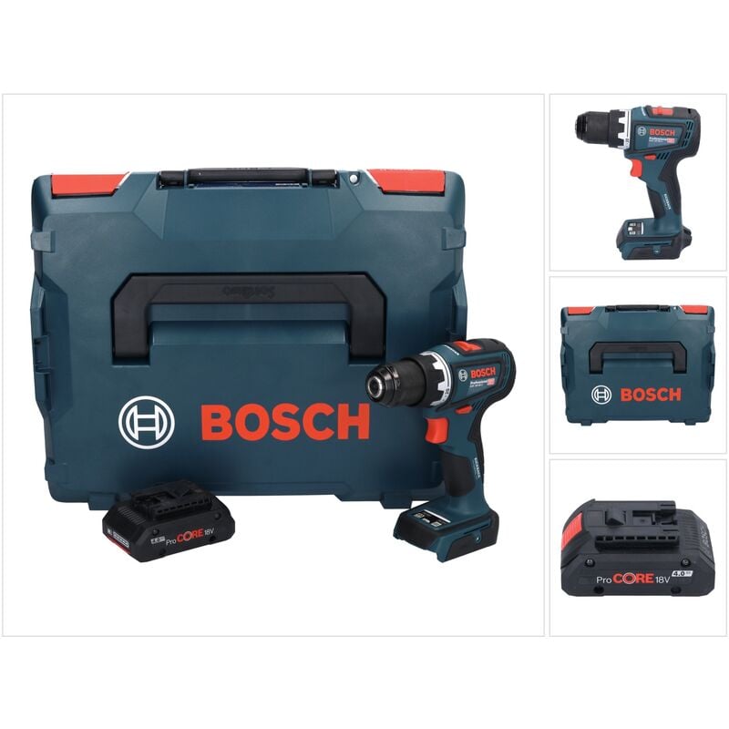 Bosch gsr 18V-90 c Professional Perceuse-visseuse sans fil 64 Nm 18V Brushless + 1x Batterie ProCORE 4,0 Ah + Coffret L-Boxx - sans chargeur