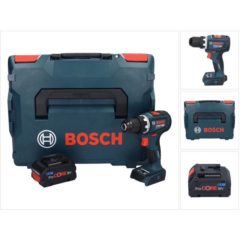 Bosch GSR 18V-90 C Professional Perceuse-visseuse sans fil 64 Nm 18V Brushless + 1x Batterie ProCORE 8,0 Ah + Coffret L-Boxx - sans chargeur
