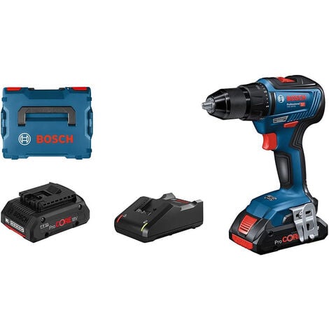 Bosch Taladro atornillador percutor de batería PSB 1800 LI-2 + set de 51  piezas (18 V, 2 baterías, 1,5 Ah, 38 Nm)