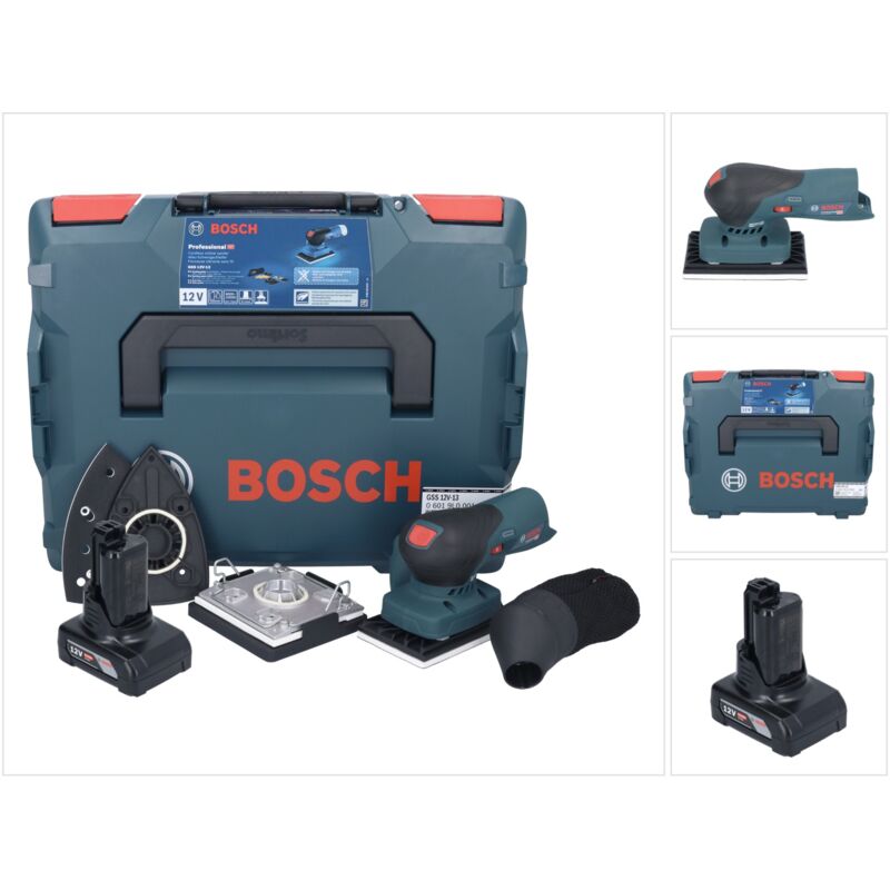 Bosch Professional - Bosch gss 12V-13 Professional Ponceuse vibrante sans fil 12 v + 1x batterie 6,0 Ah + l-boxx - sans chargeur