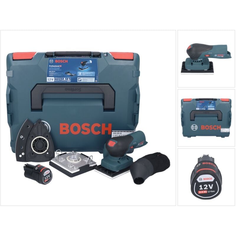 Bosch - gss 12V-13 Professional Ponceuse vibrante sans fil 12V + 1x Batterie 2,0Ah + l-boxx - sans chargeur