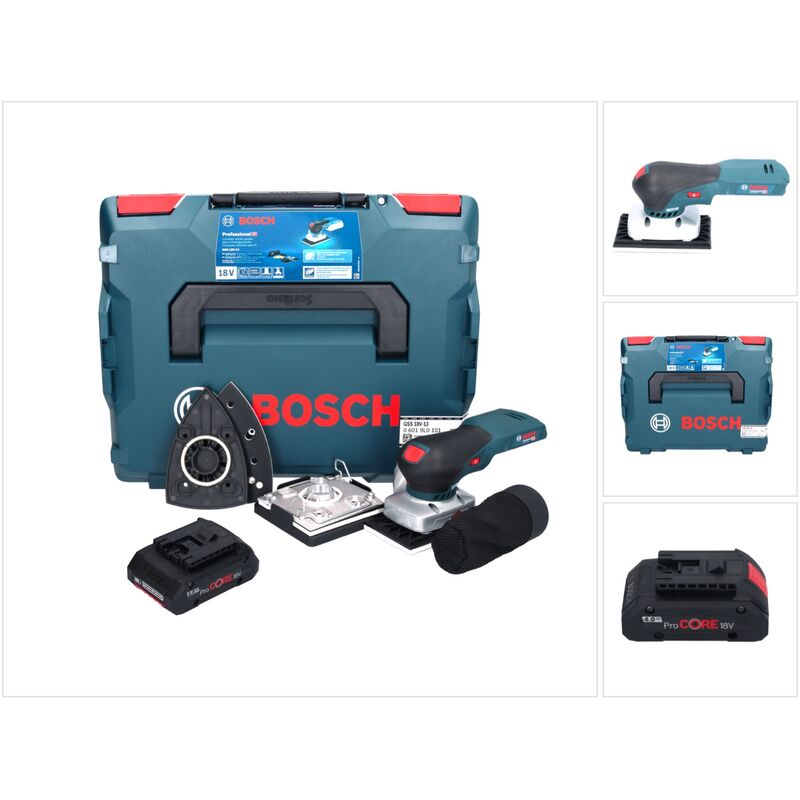 Bosch Professional - Bosch gss 18V-13 Ponceuse vibrante sans fil 18 v + 1x batterie ProCORE 4,0 Ah + l-boxx - sans chargeur