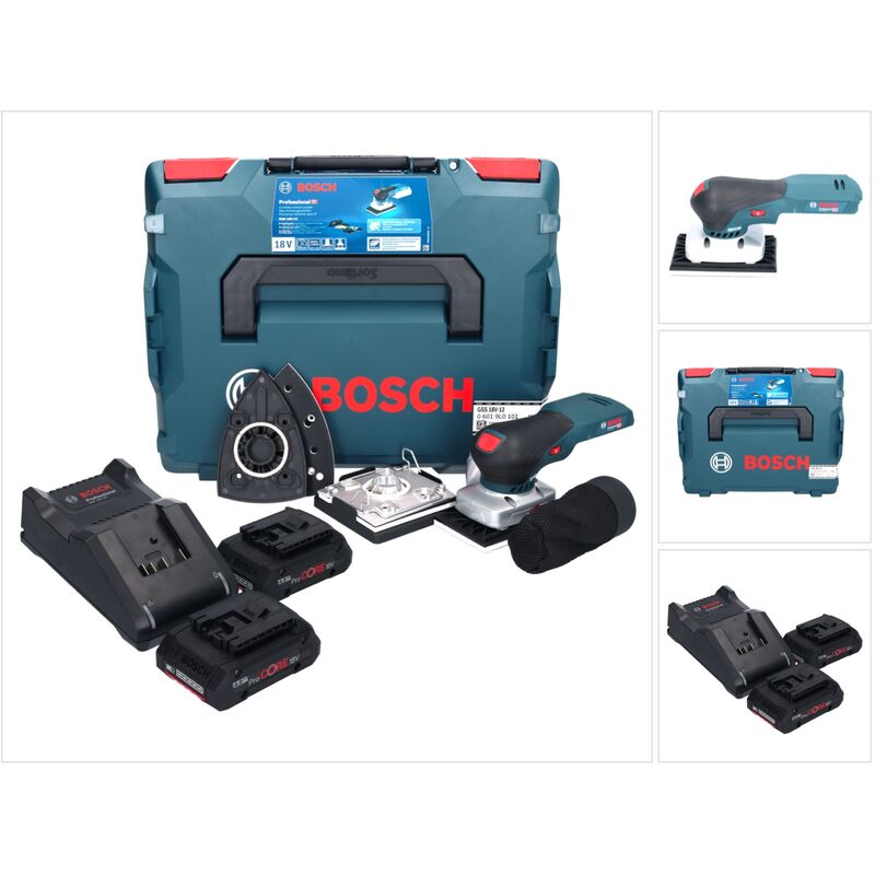 Bosch Professional - Bosch gss 18V-13 Ponceuse vibrante sans fil 18 v + 2x batterie ProCORE 4,0 Ah + chargeur + l-boxx
