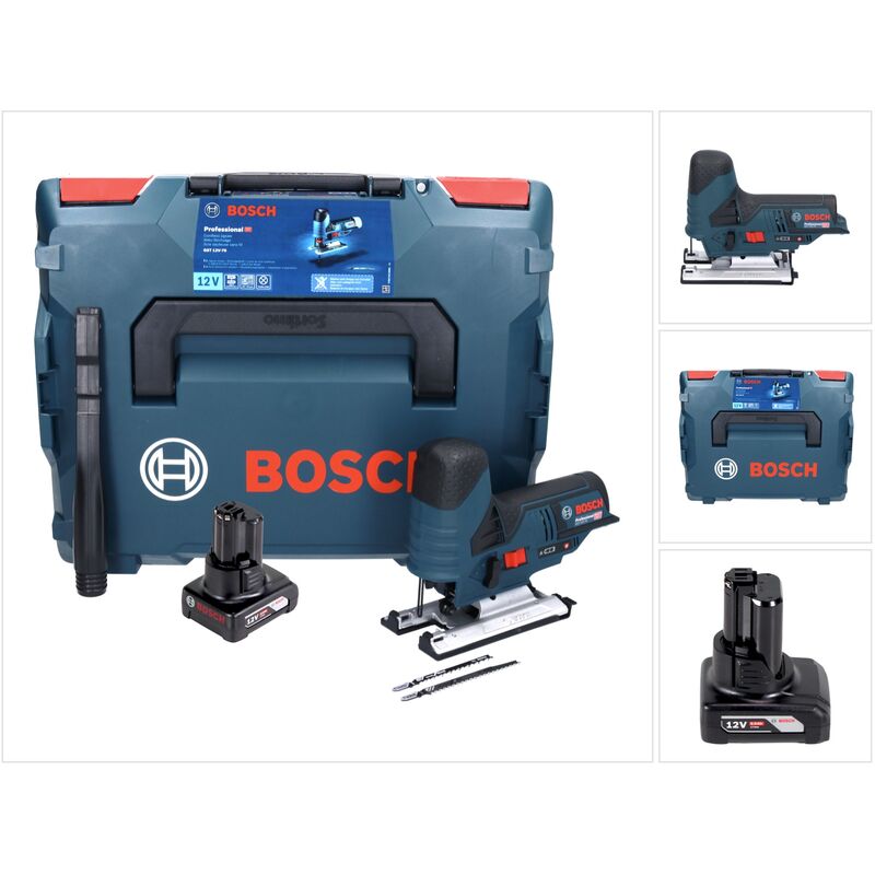 Bosch GST 12V-70 Professional Scie sauteuse sans fil avec boîtier L-Boxx + 1x Batterie GBA 12 V 6 Ah - sans Chargeur