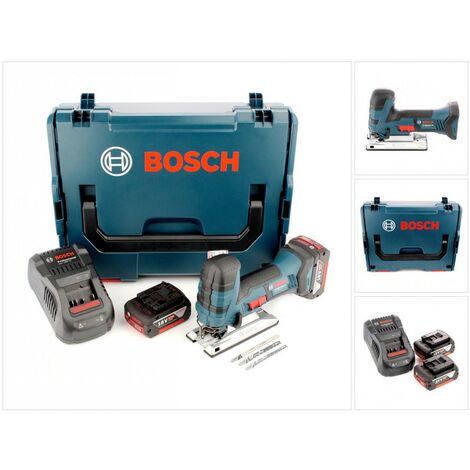 Bosch GST 18 V-Li S Professional Scie sauteuse sans fil avec boîtier L-Boxx + 2x Batteries GBA 5,0 Ah + Chargeur