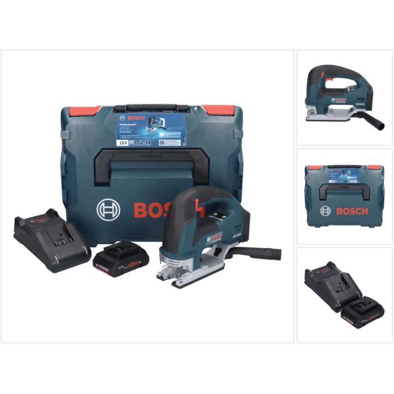 Bosch Professional - Bosch gst 18V-155 bc Scie sauteuse sans fil 18 v 135 mm brushless + 1x Batterie ProCORE 4,0 Ah + Chargeur + Coffret L-Boxx