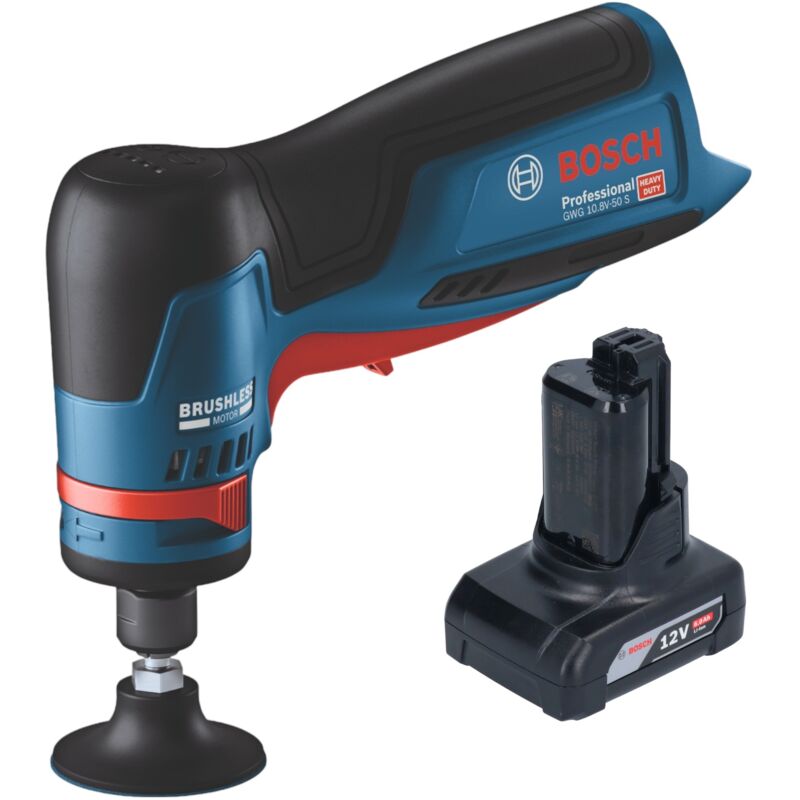 Bosch Professional - Bosch gwg 12V-50 s Professional Meuleuse droite sans fil 12 v 6 mm Brushless + 1x batterie 6,0 Ah - sans chargeur