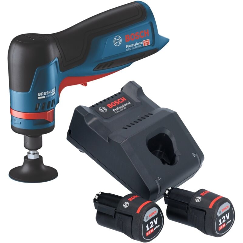 Bosch gwg 12V-50 s Professional Meuleuse droite sans fil 12 v 6 mm Brushless + 2x batterie 3,0 Ah + chargeur