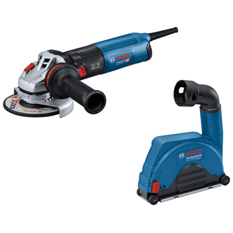 Bosch GWS 14-125 + GDE 115/125 FC-T Smerigliatrice angolare 1400 W con cuffia di aspirazione