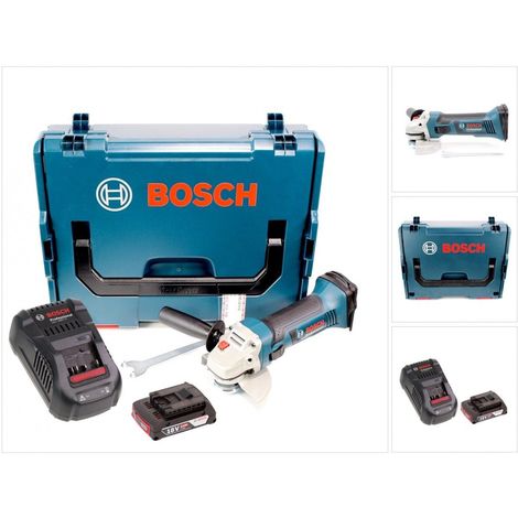Bosch GWS 18-125 V-LI 125 mm Professional Meuleuse angulaire sans fil avec boîtier Bosch L-Boxx + 1x Batterie GBA 2 Ah + Chargeur rapide 1880 CV